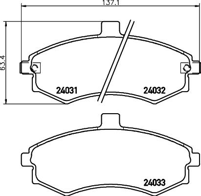 HELLA 8DB 355 010-481 - Тормозные колодки, дисковые, комплект unicars.by