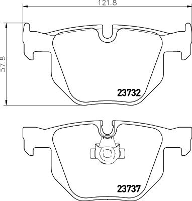 HELLA 8DB 355 010-471 - Тормозные колодки, дисковые, комплект unicars.by