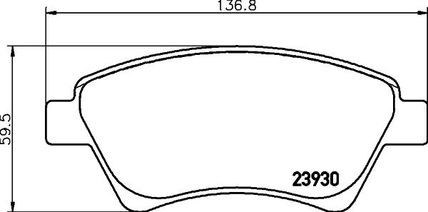 HELLA 8DB 355 010-541 - Тормозные колодки, дисковые, комплект unicars.by