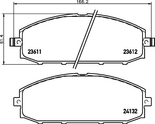 HELLA 8DB 355 010-511 - Тормозные колодки, дисковые, комплект unicars.by