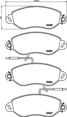 HELLA 8DB 355 010-531 - Тормозные колодки, дисковые, комплект unicars.by