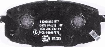 HELLA 8DB 355 010-611 - Тормозные колодки, дисковые, комплект unicars.by