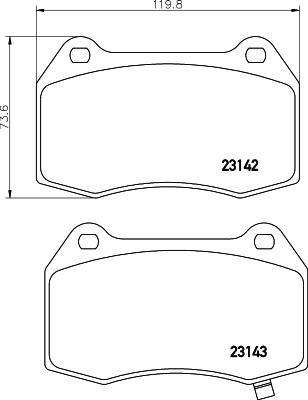 HELLA 8DB 355 010-681 - Тормозные колодки, дисковые, комплект unicars.by