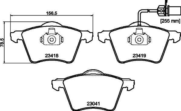 HELLA 8DB 355 010-631 - Тормозные колодки, дисковые, комплект unicars.by