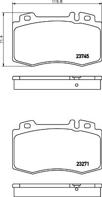 HELLA 8DB 355 010-101 - Тормозные колодки, дисковые, комплект unicars.by