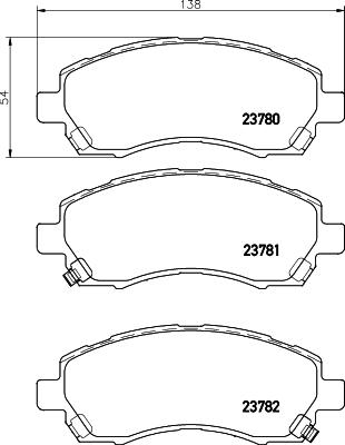 HELLA 8DB 355 010-121 - Тормозные колодки, дисковые, комплект unicars.by