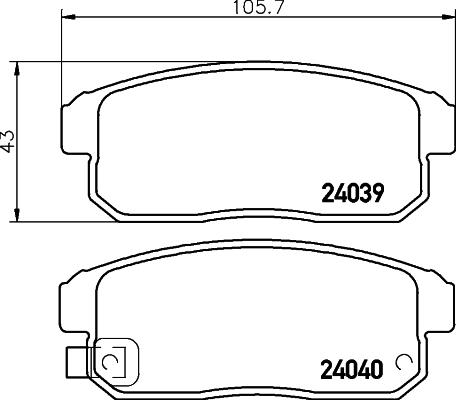 HELLA 8DB 355 010-891 - Тормозные колодки, дисковые, комплект unicars.by