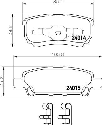 HELLA 8DB 355 010-811 - Тормозные колодки, дисковые, комплект unicars.by