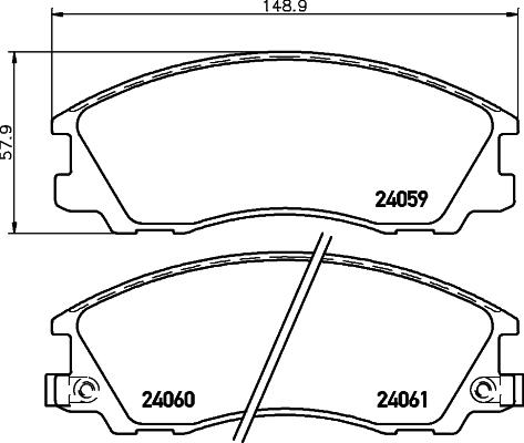 HELLA 8DB 355 010-821 - Тормозные колодки, дисковые, комплект unicars.by