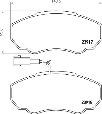 HELLA 8DB 355 010-391 - Тормозные колодки, дисковые, комплект unicars.by