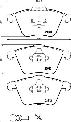 HELLA 8DB 355 010-351 - Тормозные колодки, дисковые, комплект unicars.by