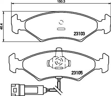 HELLA 8DB 355 010-301 - Тормозные колодки, дисковые, комплект unicars.by