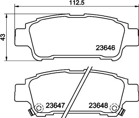 HELLA 8DB 355 010-311 - Тормозные колодки, дисковые, комплект unicars.by