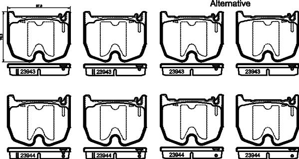 HELLA 8DB 355 010-381 - Тормозные колодки, дисковые, комплект unicars.by