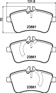 HELLA 8DB 355 010-331 - Тормозные колодки, дисковые, комплект unicars.by