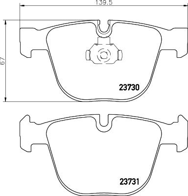 HELLA 8DB 355 010-751 - Тормозные колодки, дисковые, комплект unicars.by