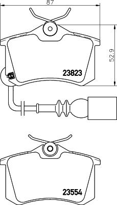 HELLA 8DB 355 010-781 - Тормозные колодки, дисковые, комплект unicars.by