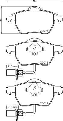 HELLA 8DB 355 010-731 - Тормозные колодки, дисковые, комплект unicars.by