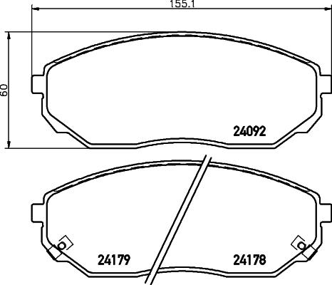 HELLA 8DB 355 011-931 - Тормозные колодки, дисковые, комплект unicars.by