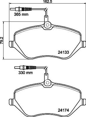 HELLA 8DB 355 011-491 - Тормозные колодки, дисковые, комплект unicars.by