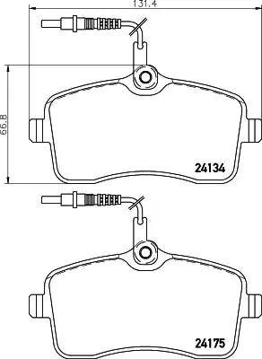 HELLA 8DB 355 011-481 - Тормозные колодки, дисковые, комплект unicars.by