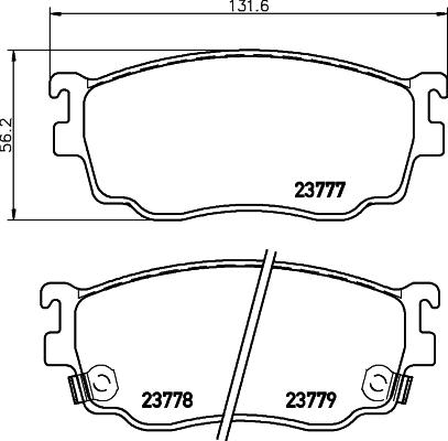 HELLA 8DB 355 011-561 - Тормозные колодки, дисковые, комплект unicars.by