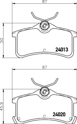 HELLA 8DB 355 011-511 - Тормозные колодки, дисковые, комплект unicars.by