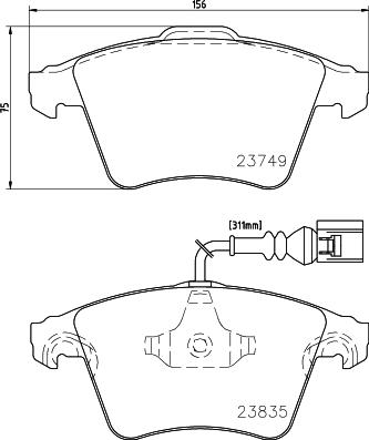 HELLA 8DB 355 011-621 - Тормозные колодки, дисковые, комплект unicars.by