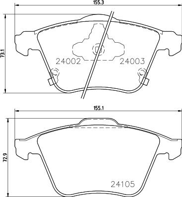 HELLA 8DB 355 011-051 - Тормозные колодки, дисковые, комплект unicars.by