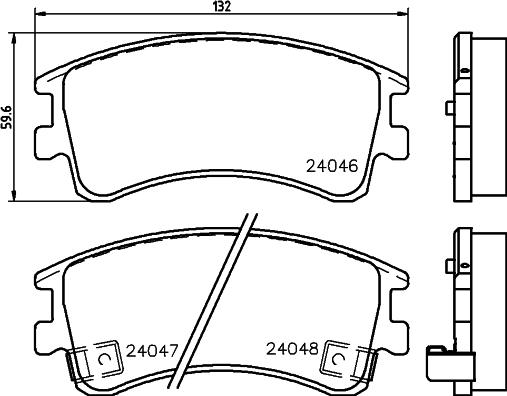 HELLA 8DB 355 011-141 - Тормозные колодки, дисковые, комплект unicars.by