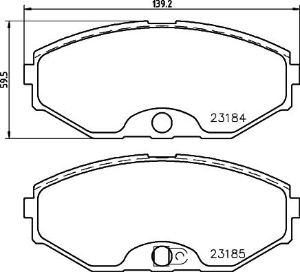 HELLA 8DB 355 011-181 - Тормозные колодки, дисковые, комплект unicars.by