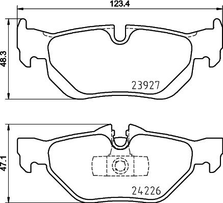 HELLA 8DB 355 011-301 - Тормозные колодки, дисковые, комплект unicars.by