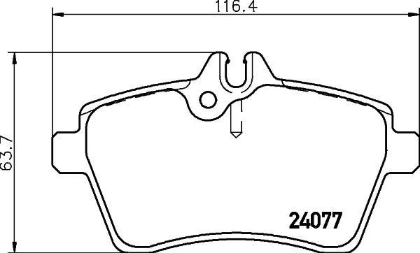 HELLA 8DB 355 011-371 - Тормозные колодки, дисковые, комплект unicars.by