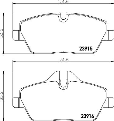 HELLA 8DB 355 011-261 - Тормозные колодки, дисковые, комплект unicars.by