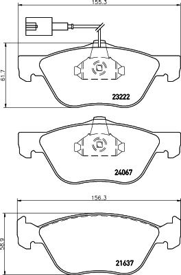 HELLA 8DB 355 011-211 - Тормозные колодки, дисковые, комплект unicars.by