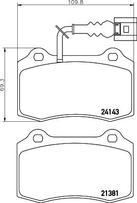 HELLA 8DB 355 011-741 - Тормозные колодки, дисковые, комплект unicars.by