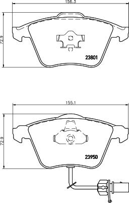 HELLA 8DB 355 011-711 - Тормозные колодки, дисковые, комплект unicars.by