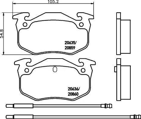 HELLA 8DB 355 018-921 - Тормозные колодки, дисковые, комплект unicars.by