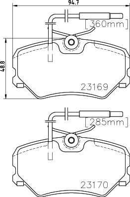 HELLA 8DB 355 018-401 - Тормозные колодки, дисковые, комплект unicars.by