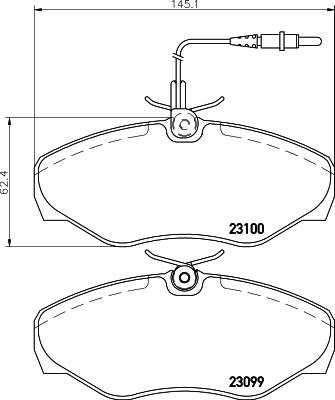 HELLA 8DB 355 018-501 - Тормозные колодки, дисковые, комплект unicars.by