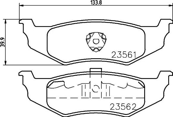 HELLA 8DB 355 018-661 - Тормозные колодки, дисковые, комплект unicars.by