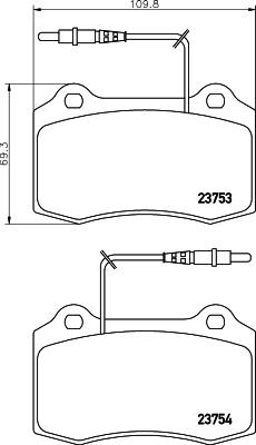 HELLA 8DB 355 018-631 - Тормозные колодки, дисковые, комплект unicars.by