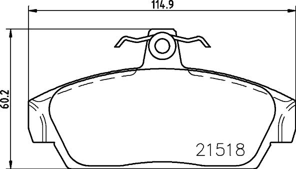 HELLA 8DB 355 018-081 - Тормозные колодки, дисковые, комплект unicars.by