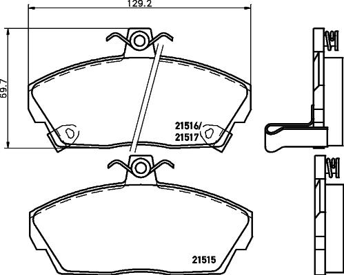 HELLA 8DB 355 018-031 - Тормозные колодки, дисковые, комплект unicars.by