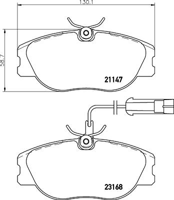 HELLA 8DB 355 018-181 - Тормозные колодки, дисковые, комплект unicars.by