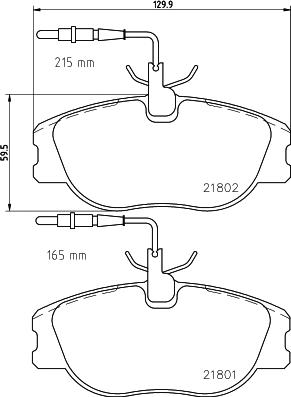 HELLA 8DB 355 018-171 - Тормозные колодки, дисковые, комплект unicars.by