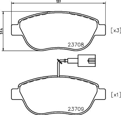 HELLA 8DB 355 018-831 - Тормозные колодки, дисковые, комплект unicars.by