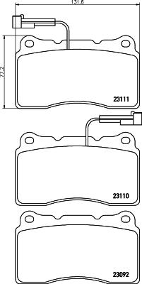 HELLA 8DB 355 018-361 - Тормозные колодки, дисковые, комплект unicars.by