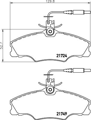 HELLA 8DB 355 018-201 - Тормозные колодки, дисковые, комплект unicars.by