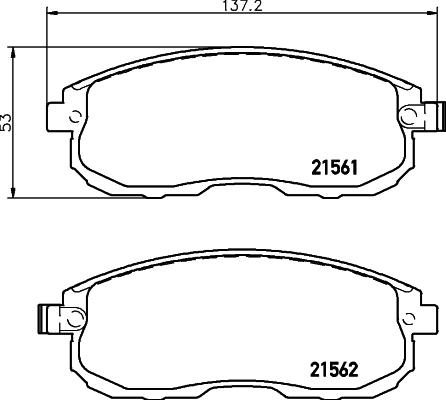 HELLA 8DB 355 045-091 - Тормозные колодки, дисковые, комплект unicars.by